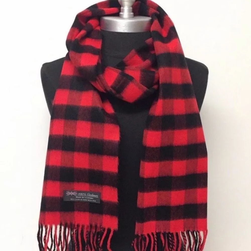 Unisex Plaid Cashmere Scarf